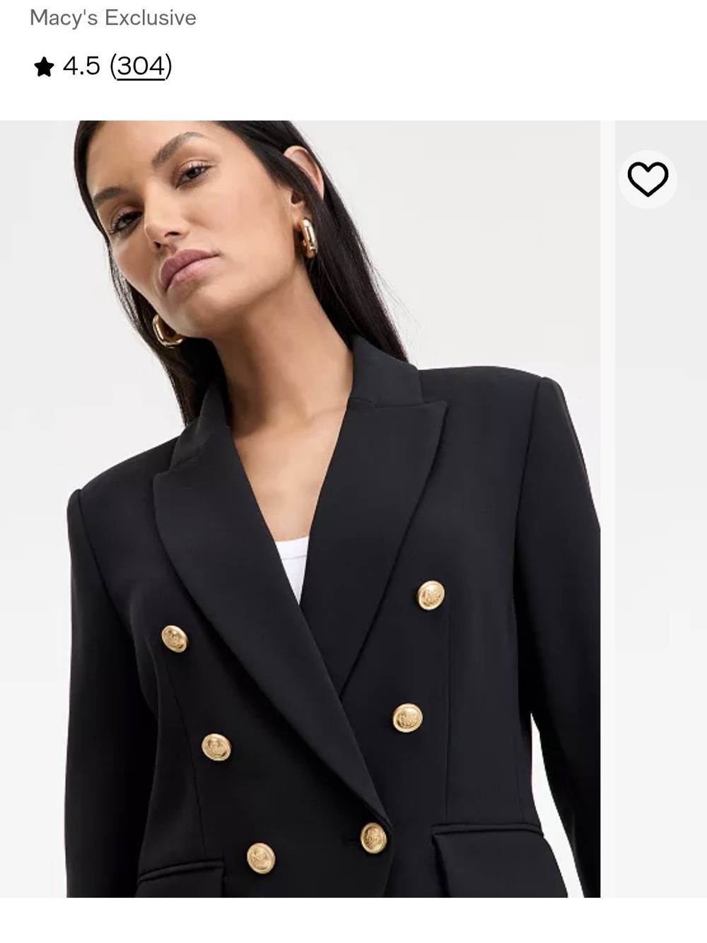 Black Double-Breasted Blazer with Gold Buttons